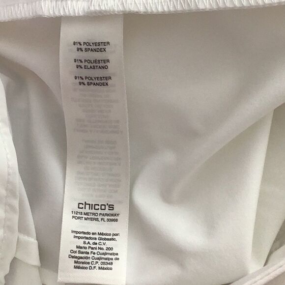 Chico’s White Polyester Spandex Blend Shorts Size O Excellent Condition - Picture 4 of 4